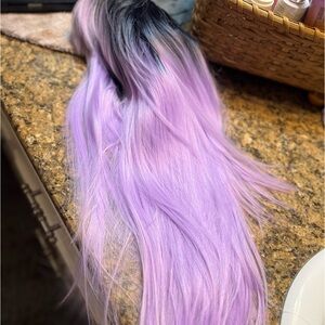 Motown Tress black rooted to purple long wig